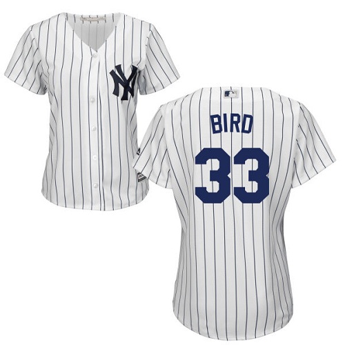 Yankees #33 Greg Bird White Strip Home Women's Stitched MLB Jersey